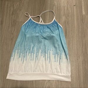 Prana Blue and White Tank Top